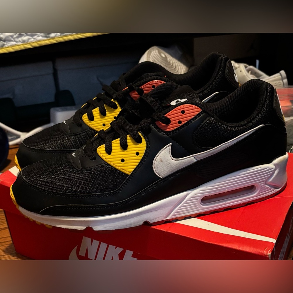 Nike Air Mac 90 Black, Yellow, and Red Men's Sneakers